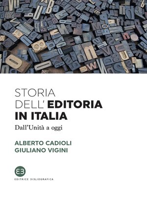 cover image of Storia dell'editoria in Italia